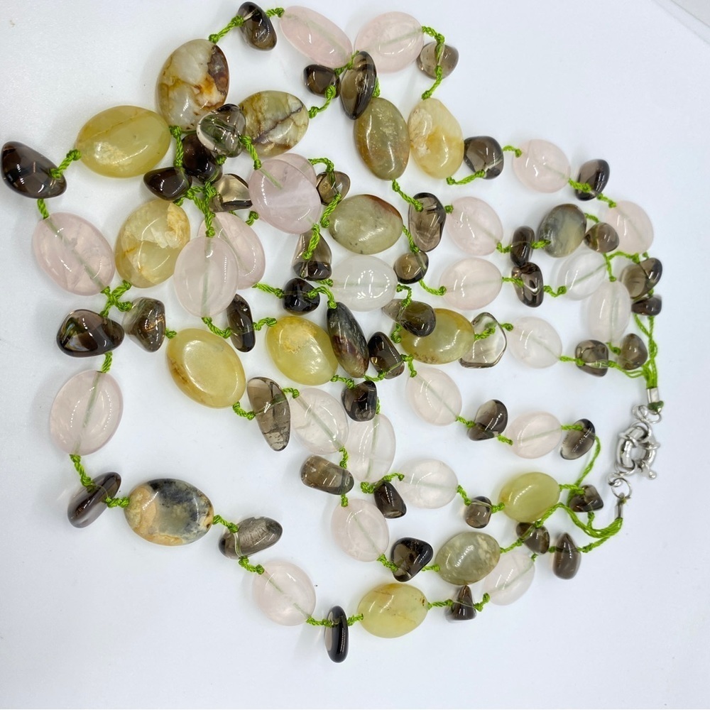 Natural Stone Beads Artisan Made Necklace - Picture 4 of 5